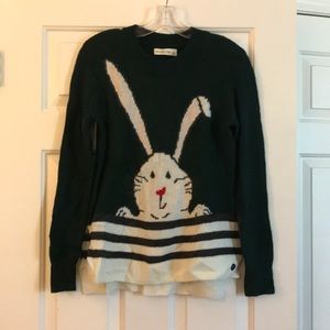 Forest/dark green pull-over bunny sweater